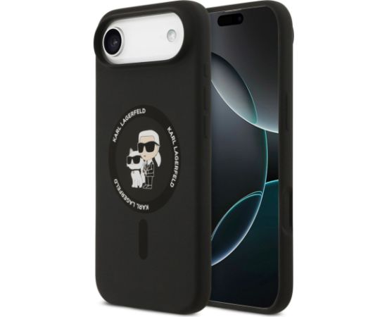 Karl Lagerfeld Apple  iPhone Air Liquid Silicone Karl and Choupette MagSafe Case Black