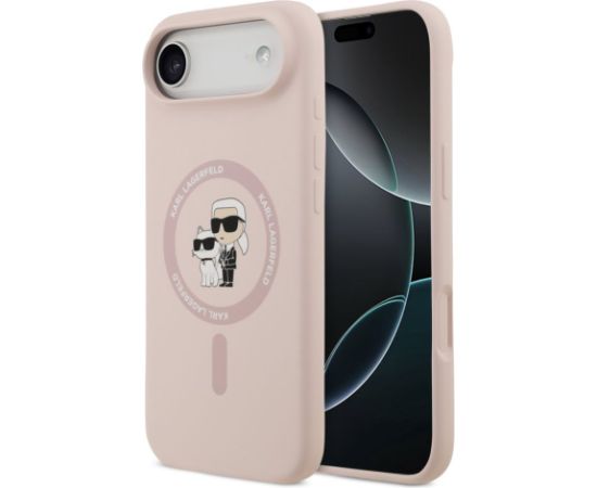 Karl Lagerfeld Apple  iPhone Air Liquid Silicone Karl and Choupette MagSafe Case Pink