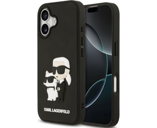 Karl Lagerfeld Apple  iPhone 17 3D Rubber Karl and Choupette Case Black