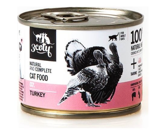3Coty TURKEY for Adult cats 180g