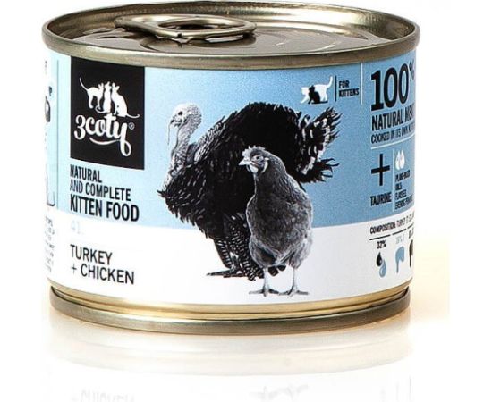 3Coty TURKEY + CHICKEN for Kittens 180g