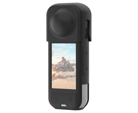PULUZ silicone protective case with lens cover for Insta360 X5 (black)