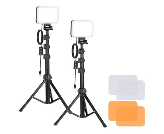 Neewer BP66 studio set two LED lamps + filters + tripods