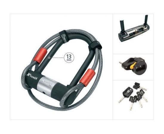 Magnum X4P U-lock + cable / Melna