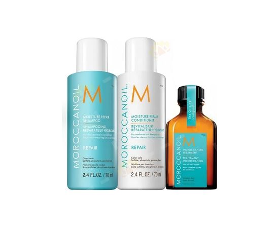Moroccanoil Repair Moisture Travel Trio - Dárková sada vlasové kosmetiky 1ml