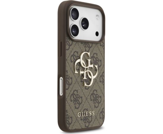 Guess PU 4G Metal Logo Strap Case Aizsargapvalks priekš Apple iPhone 17 Pro