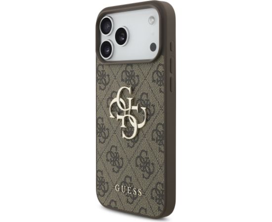 Guess PU 4G Metal Logo Strap Case Aizsargapvalks priekš Apple iPhone 17 Pro Max