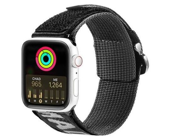 Dux Ducis   Strap (Outdoor Version) Strap for Apple Watch Ultra, SE, 8, 7, 6, 5, 4, 3, 2, 1 (49, 45, 44, 42 mm) Nylon Band Black Silver