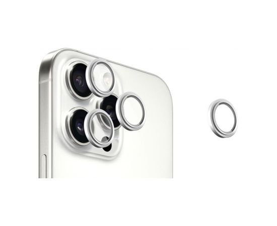 Evelatus Apple  iPhone 16 Pro / 16 Pro Max Camera Lens Protector Armor White Titanium