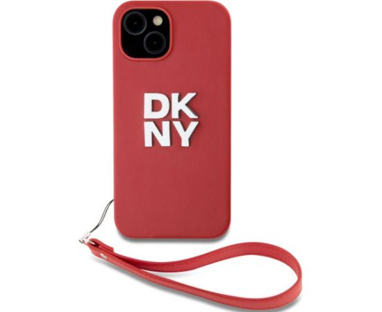 DKNY Apple  DKNY PU Leather Stack Logo Wrist Strap Case for iPhone 14 Red