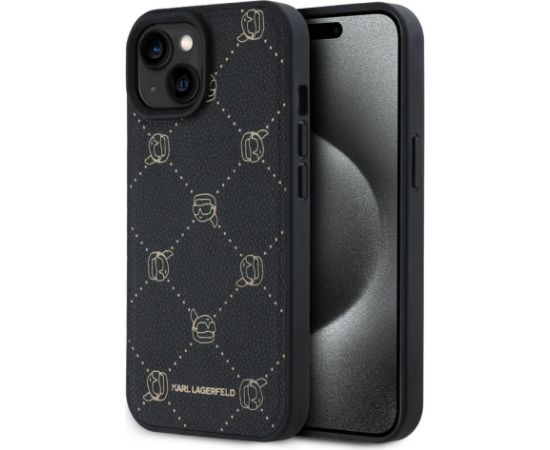 Karl Lagerfeld -  Karl Lagerfeld PU Karl Heads Pattern MagSafe Case for iPhone 15 Black