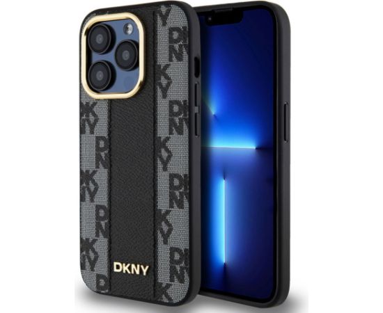 DKNY Apple  DKNY PU Leather Checkered Pattern Magsafe Case for iPhone 15 Pro Black