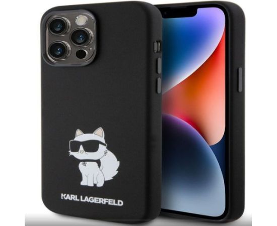 Karl Lagerfeld Apple  iPhone 15 Pro Max Liquid Silicone Choupette NFT Case Black