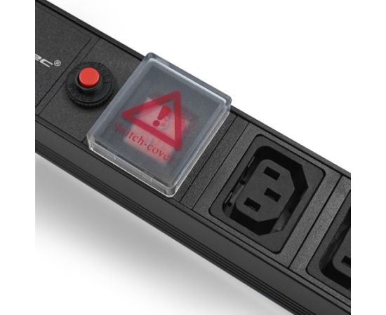 Qoltec 53998 Power strip for RACK 19" | 1U | 10A | PDU | 8xIEC C13 | 2m