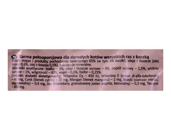 Dolina Noteci Rafi Cat Adult with duck - wet cat food - 100g