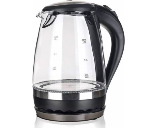 Elektriskā tējkanna Shady 1.5l, 2200W, ar LED, stikla