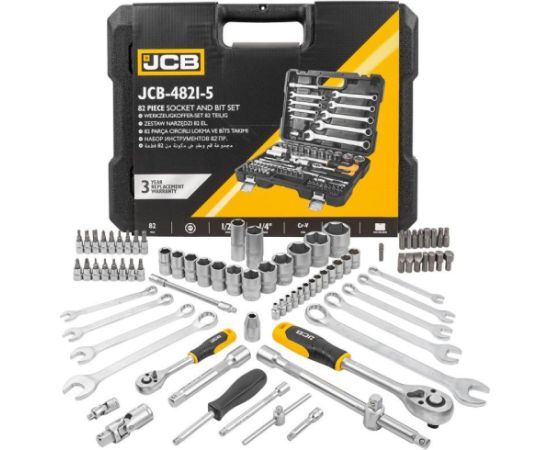 Instrumentu komplekts JCB 4821-5; 1/4''; 1/2''; 82 gab.