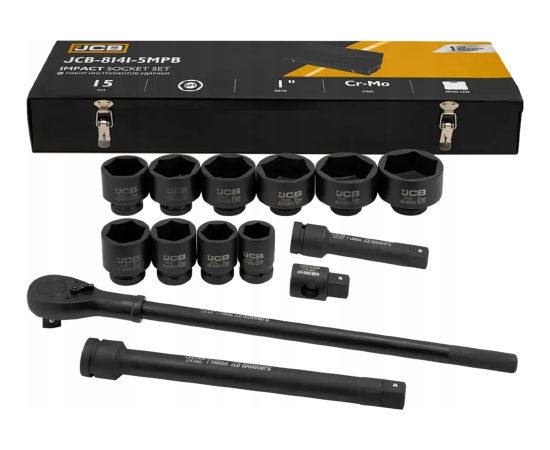 Uzgriežņu galviņu komplekts JCB 8141-5MPB; 1''; 36-80 mm; 15 gab.
