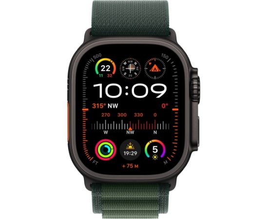 Apple Watch Ultra 2 GPS + Cellular 49mm Black Titanium Case Alpine Loop Small green (MX4Q3)