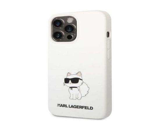 Karl Lagerfeld Apple  iPhone 13 Pro Liquid Silicone Choupette NFT Case White