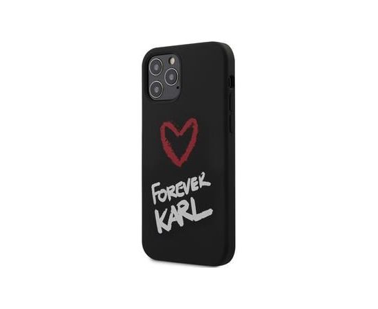Karl Lagerfeld Apple  iPhone 12/12 Pro 6.1'' Forever Silicone Cover Black