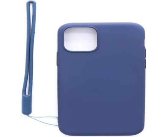 Evelatus Apple  iPhone 11 Pro Soft Touch Silicone Case with Strap Dark Blue