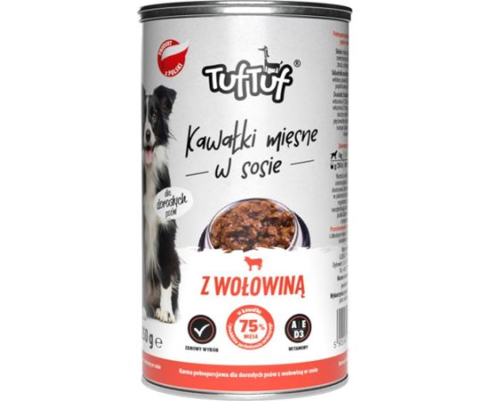 BULT Karma mokra dla psa TUF TUF kawałki mięsne z wołowiną 1,25 kg