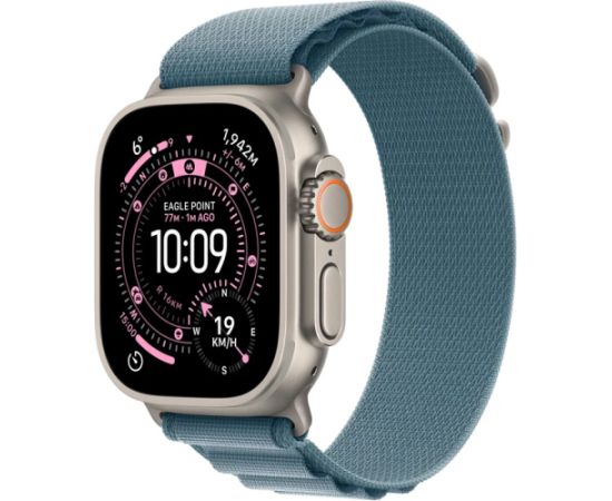 Apple Watch Ultra 3 GPS + Cellular 49mm Natural Titanium Case with Anchor Blue Ocean Band Viedpulkstenis