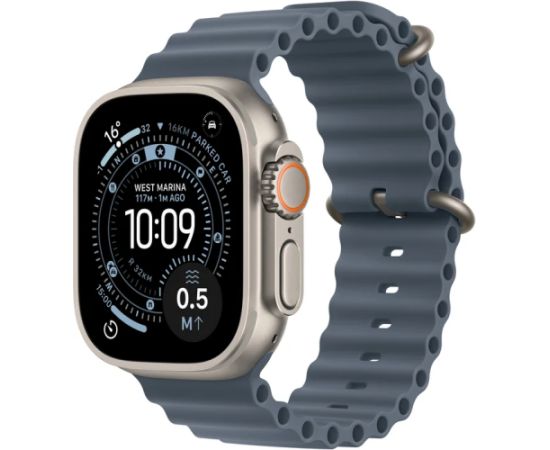Apple Watch Ultra 3 GPS + Cellular 49mm Natural Titanium Case with Anchor Blue Ocean Band Viedpulkstenis