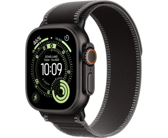 Apple Watch Ultra 3 GPS + Cellular 49mm Black Titanium Case with Black/Charcoal Trail Loop - S/M Viedpulkstenis