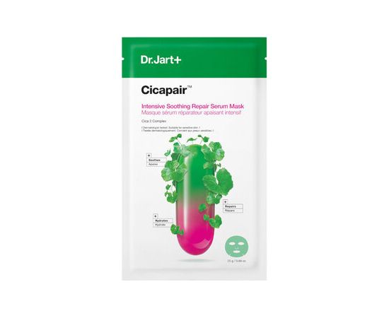 Dr. Jart+ + Cicapair™ Intensive Soothing Repair Serum Mask - Zklidňující a hydratační pleťová maska 25.0g Smaržas - NESAKĀRTOTS