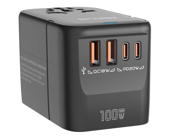 Blitzwolf BW-TA2 5-in-1 Travel Adapter 2xUSB PD + 2xC QC + C GaN 100W Aдаптеры