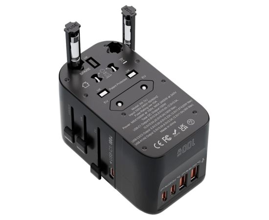 Blitzwolf BW-TA2 5-in-1 Travel Adapter 2xUSB PD + 2xC QC + C GaN 100W Aдаптеры
