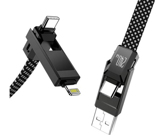 Blitzwolf BW-HDC7 4-in-1 USB+C+Lightning cable 240W 1.2m (black)