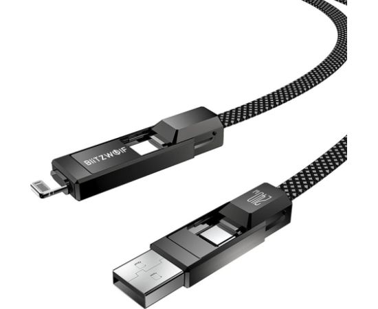 Blitzwolf BW-HDC7 4-in-1 USB+C+Lightning cable 240W 1.2m (black)