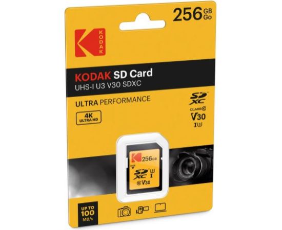 Kodak SD 256GB UHS-I U3 V30 Ultra Performance EKMSD256GXC10HPRK