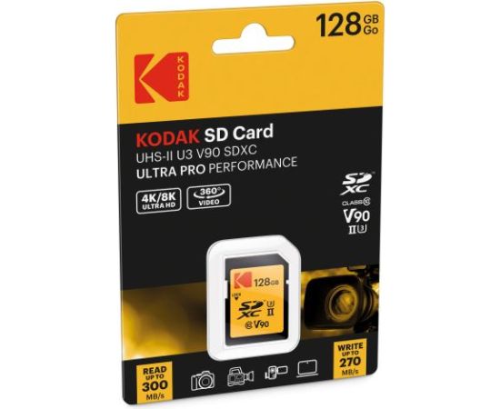 Kodak SD 128GB UHS-II U3 V90 Ultra Pro EKMSD128GUHS2V2K