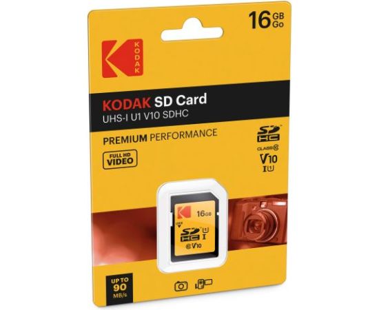 Kodak SD 16GB UHS1 U1 V10 Premium EKMSD16GHC10K