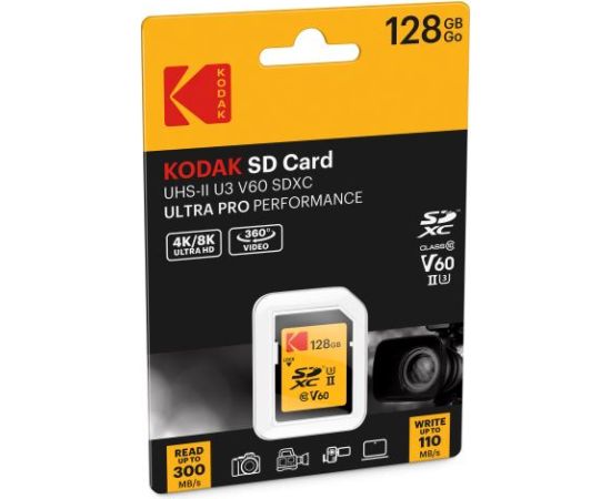 Kodak SD 128GB UHS-II U3 V60 Ultra Pro EKMSD128GUHS2V1K