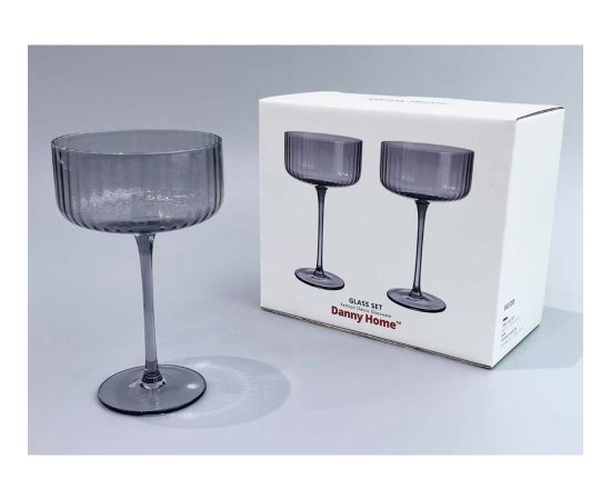 Wine goblet DOLCE 2pcs H17cm, grey