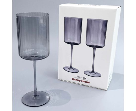 Wine goblet DOLCE 2pcs H23,3cm, grey