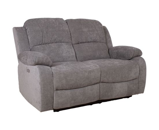 Recliner sofa FELICIA 2-seater with electric mechanism, grey