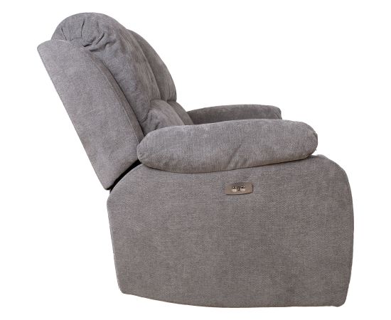 Recliner sofa FELICIA 2-seater with electric mechanism, grey