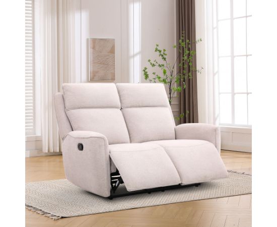Recliner sofa MAREN 2-seater with manual mechanism, beige