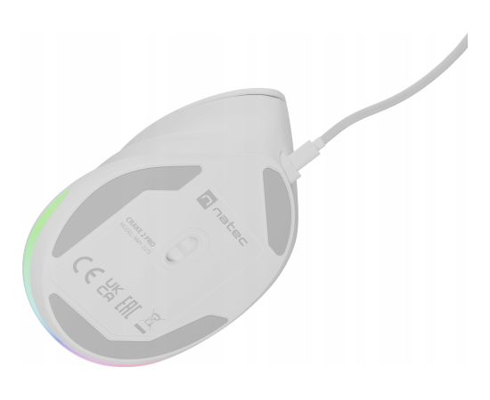 Genesis Mouse Natec Crake 2 Pro Wired White Peles, ievadierīces