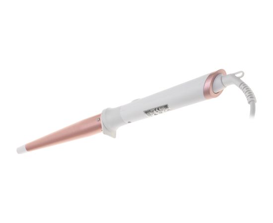 Adler Conical curling iron AD 2119 Barrel diameter 12-25 mm Temperature (min) 120 °C Temperature (max) 200 °C Number of heating levels 5 45 W White/Pink