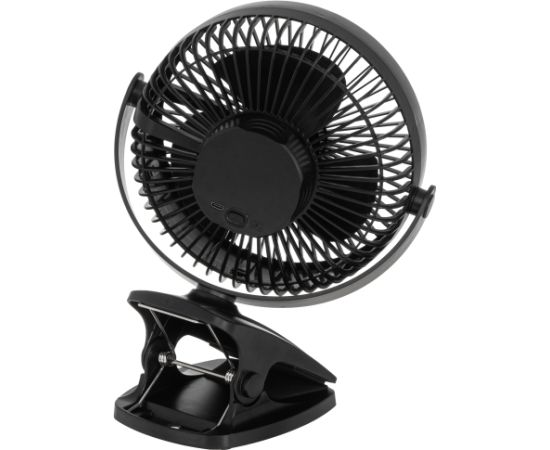 Adler Rechargeable Clip-on Desk Fan AD 7342 Table Fan Black Diameter 15.5 cm Number of speeds 3 Oscillation 5 W