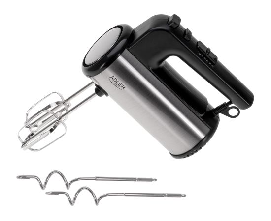 Adler Hand mixer AD 4232 Hand Mixer 900 W Number of speeds 5 Turbo mode Black/Stainless Steel