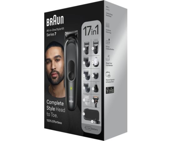 Braun 17-in-1 Multi-grooming Style Kit MGK7491 Cordless Number of length steps 13 Grey