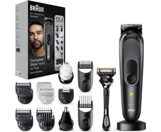 Braun 17-in-1 Multi-grooming Style Kit MGK7491 Cordless Number of length steps 13 Grey